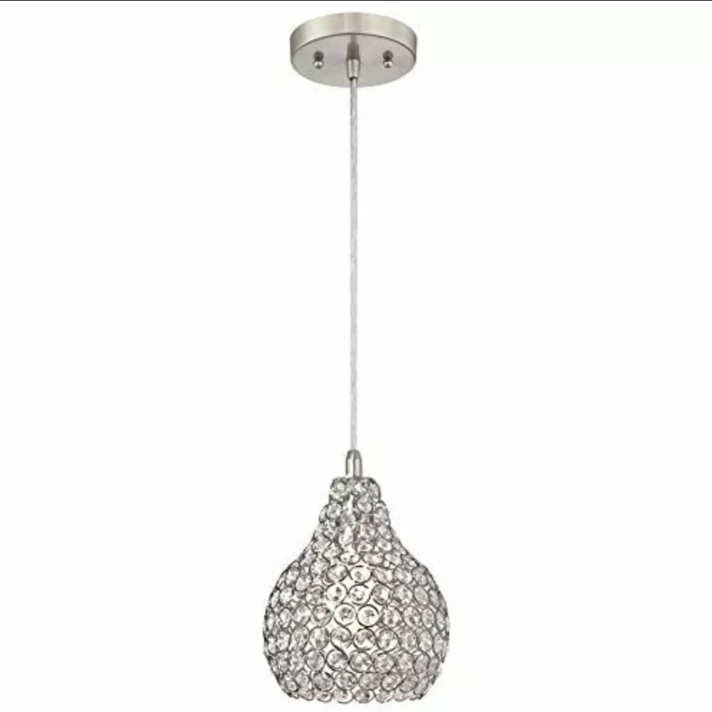 Westinghouse Mini Pendant Light Brushed Nickel Crystal Jewel Shade